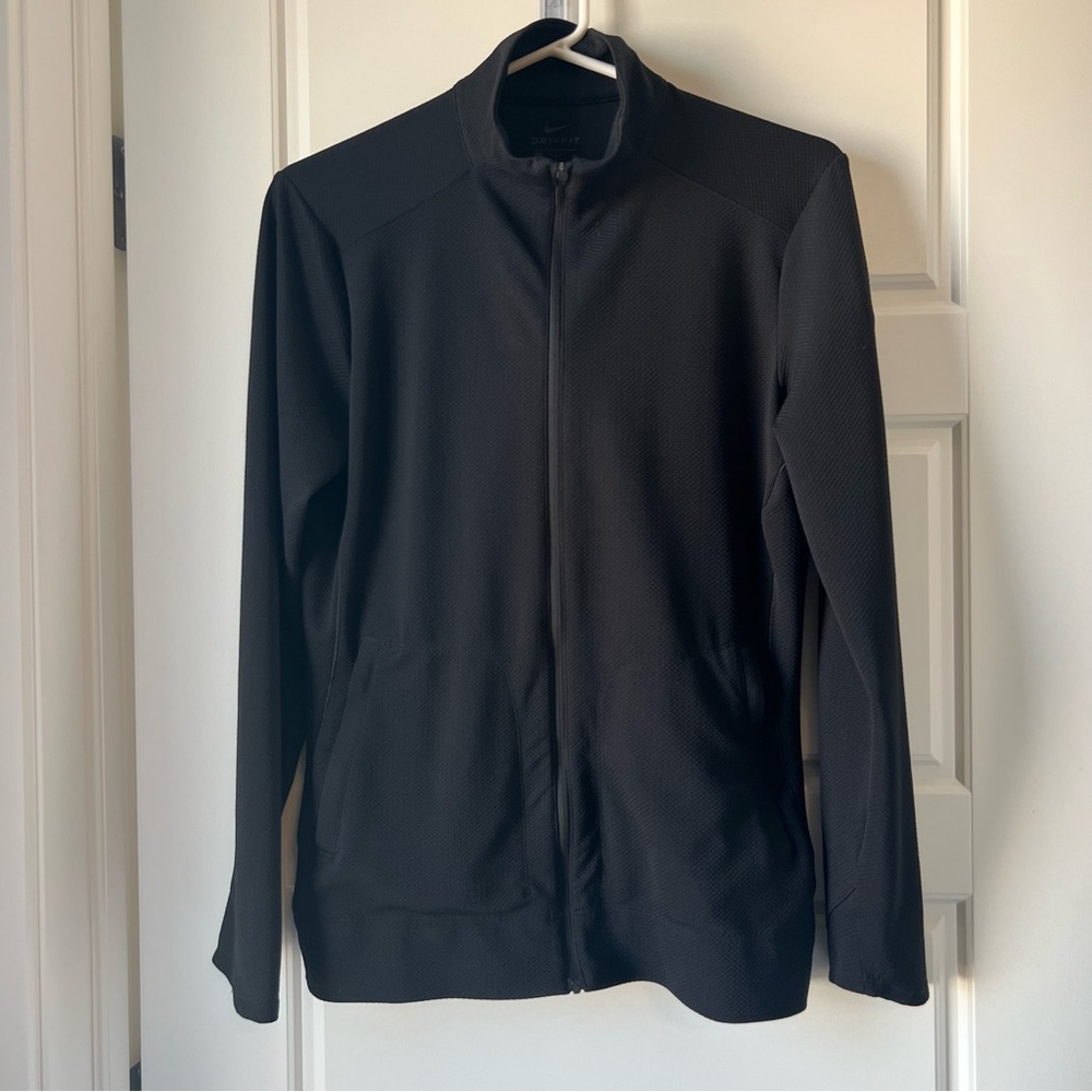 Nike Dri-Fit Black Full Zip Jacket — Size S